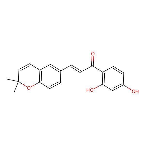 2D Structure of 1-(2,4-Dihydroxyphenyl)-3-(2,2-dimethylchromen-6-yl)prop-2-en-1-one