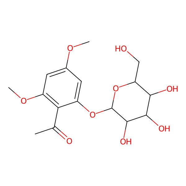 2D Structure of 1-[2,4-Dimethoxy-6-[3,4,5-trihydroxy-6-(hydroxymethyl)oxan-2-yl]oxyphenyl]ethanone