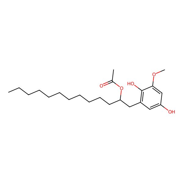 2D Structure of 1-(2,5-Dihydroxy-3-methoxyphenyl)tridecan-2-yl acetate