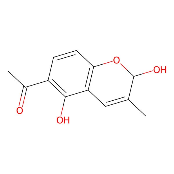 2D Structure of 1-(2,5-dihydroxy-3-methyl-2H-chromen-6-yl)ethanone