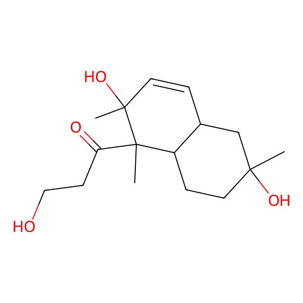 2D Structure of 1-(2,6-dihydroxy-1,2,6-trimethyl-5,7,8,8a-tetrahydro-4aH-naphthalen-1-yl)-3-hydroxypropan-1-one