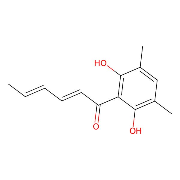 2D Structure of 1-(2,6-Dihydroxy-3,5-dimethylphenyl)hexa-2,4-dien-1-one