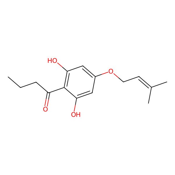 2D Structure of 1-[2,6-Dihydroxy-4-(3-methylbut-2-enoxy)phenyl]butan-1-one
