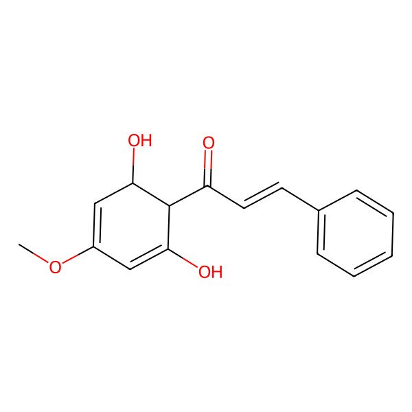 2D Structure of 1-(2,6-Dihydroxy-4-methoxycyclohexa-2,4-dien-1-yl)-3-phenylprop-2-en-1-one