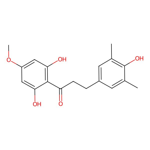 2D Structure of 1-(2,6-Dihydroxy-4-methoxyphenyl)-3-(4-hydroxy-3,5-dimethylphenyl)propan-1-one