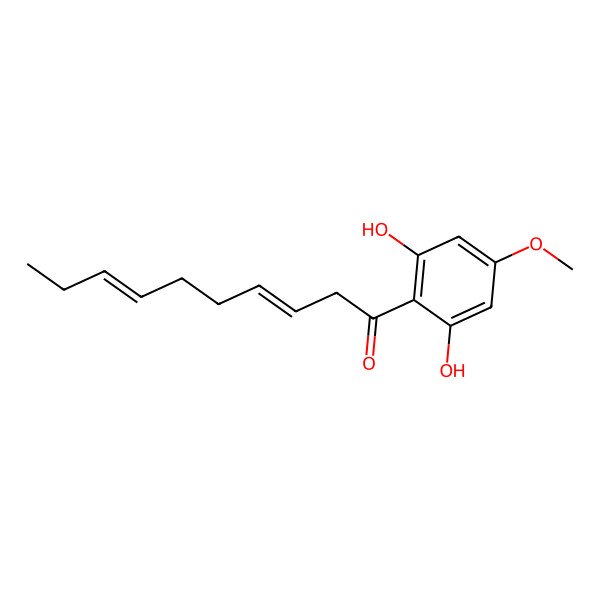 2D Structure of 1-(2,6-Dihydroxy-4-methoxyphenyl)deca-3,7-dien-1-one 2D Structure of 1-(2,6-Dihydroxy-4-methoxyphenyl)deca-3,7-dien-1-one