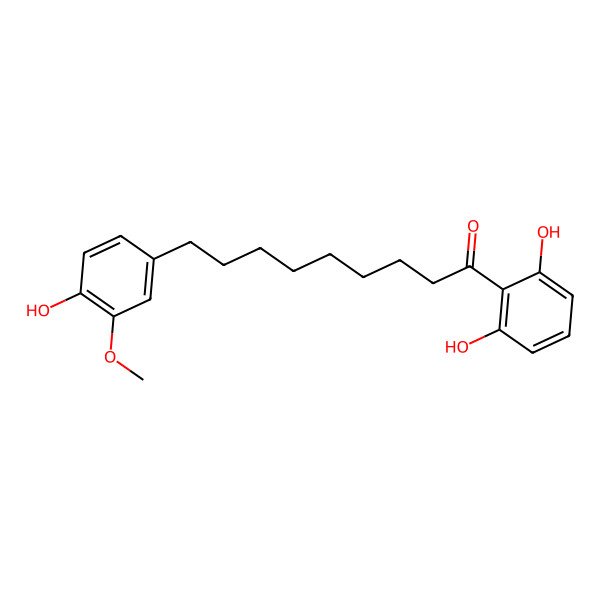 2D Structure of 1-(2,6-Dihydroxyphenyl)-9-(4-hydroxy-3-methoxyphenyl)nonan-1-one