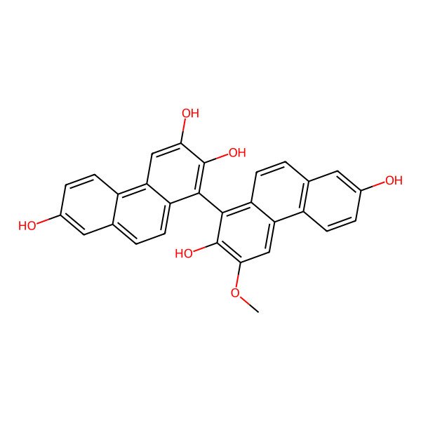 2D Structure of 1-(2,7-Dihydroxy-3-methoxyphenanthren-1-yl)phenanthrene-2,3,7-triol
