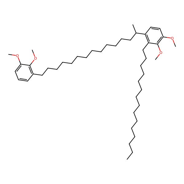 2D Structure of 1-[(2R)-15-(2,3-dimethoxyphenyl)pentadecan-2-yl]-3,4-dimethoxy-2-pentadecylbenzene
