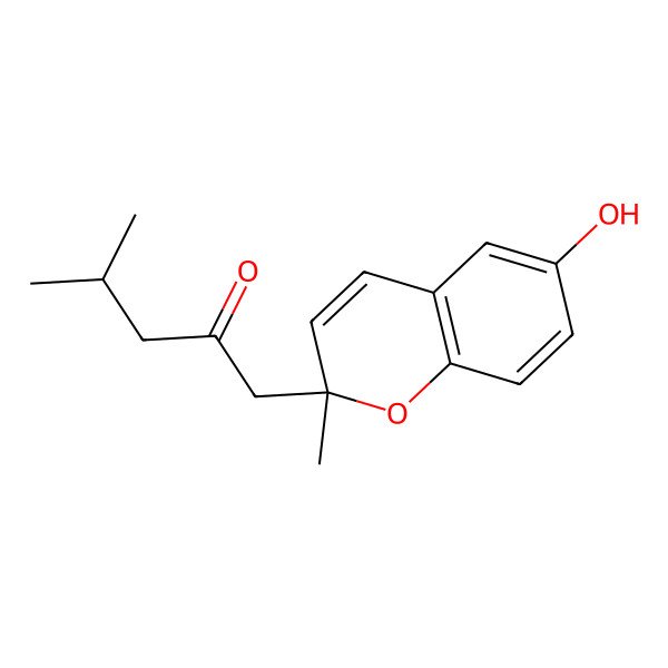 2D Structure of 1-[(2R)-6-hydroxy-2-methylchromen-2-yl]-4-methylpentan-2-one