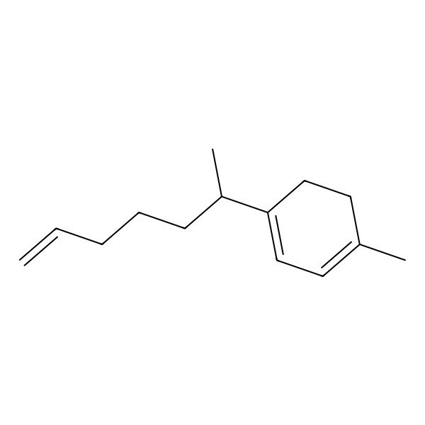2D Structure of 1-[(2R)-hept-6-en-2-yl]-4-methylcyclohexa-1,3-diene