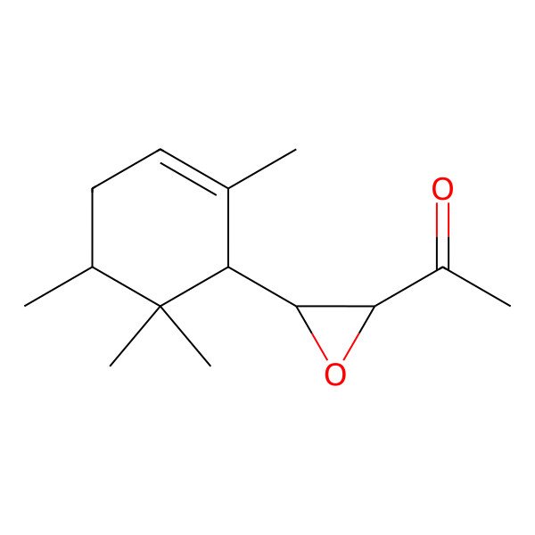2D Structure of 1-[(2R,3S)-3-[(1R,5S)-2,5,6,6-tetramethylcyclohex-2-en-1-yl]oxiran-2-yl]ethanone