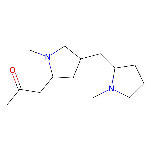 2D Structure of 1-[(2R,4S)-1-methyl-4-[[(2R)-1-methylpyrrolidin-2-yl]methyl]pyrrolidin-2-yl]propan-2-one