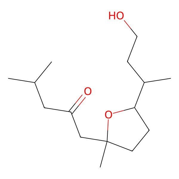 2D Structure of 1-[(2R,5S)-5-[(2R)-4-hydroxybutan-2-yl]-2-methyloxolan-2-yl]-4-methylpentan-2-one