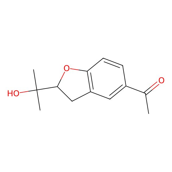 2D Structure of 1-[(2S)-2-(2-hydroxypropan-2-yl)-2,3-dihydro-1-benzofuran-5-yl]ethanone