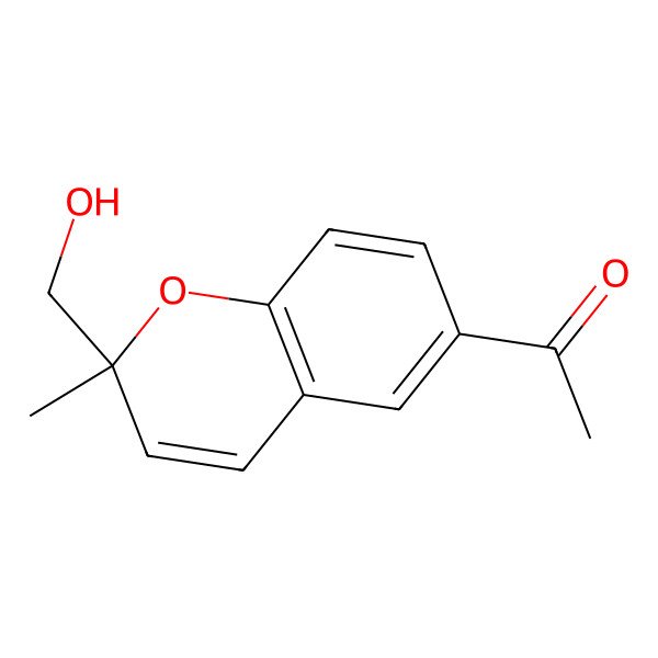 2D Structure of 1-[(2S)-2-(hydroxymethyl)-2-methylchromen-6-yl]ethanone