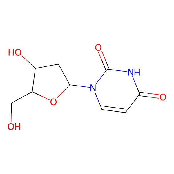 2D Structure of 1-[(2S,5S)-4-hydroxy-5-(hydroxymethyl)oxolan-2-yl]pyrimidine-2,4-dione