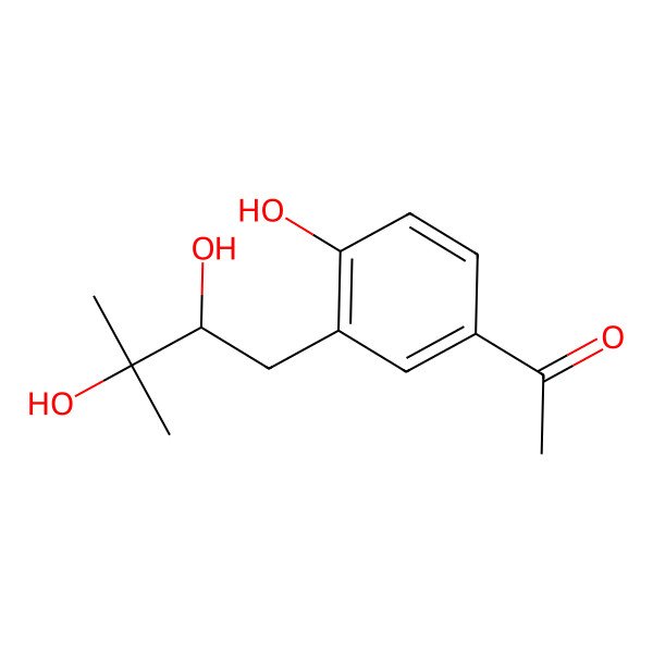 2D Structure of 1-[3-(2,3-Dihydroxy-3-methyl-butyl)-4-hydroxy-phenyl]ethanone