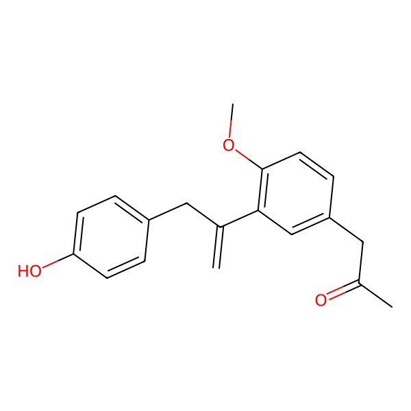 2D Structure of 1-[3-[3-(4-Hydroxyphenyl)prop-1-en-2-yl]-4-methoxyphenyl]propan-2-one