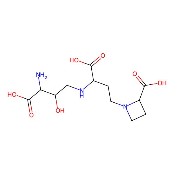 2D Structure of 1-[3-[(3-Amino-3-carboxy-2-hydroxypropyl)amino]-3-carboxypropyl]azetidine-2-carboxylic acid