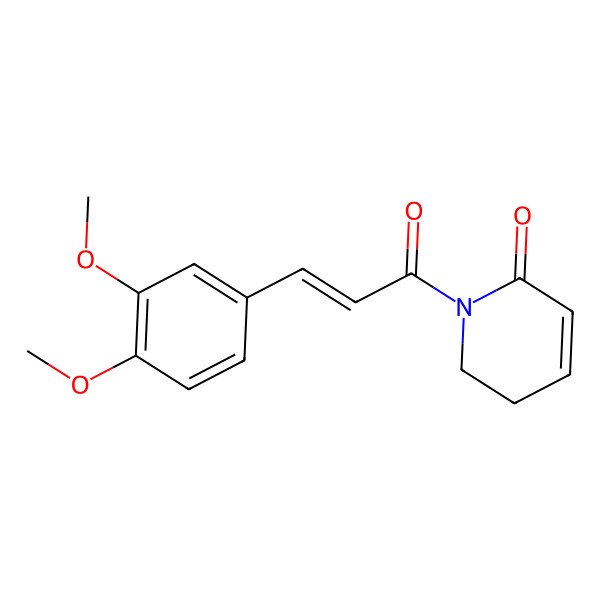 2D Structure of 1-[3-(3,4-Dimethoxyphenyl)prop-2-enoyl]-2,3-dihydropyridin-6-one