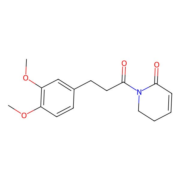 2D Structure of 1-[3-(3,4-Dimethoxyphenyl)propanoyl]-2,3-dihydropyridin-6-one