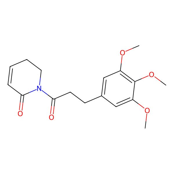 2D Structure of 1-[3-(3,4,5-Trimethoxyphenyl)propanoyl]-2,3-dihydropyridin-6-one