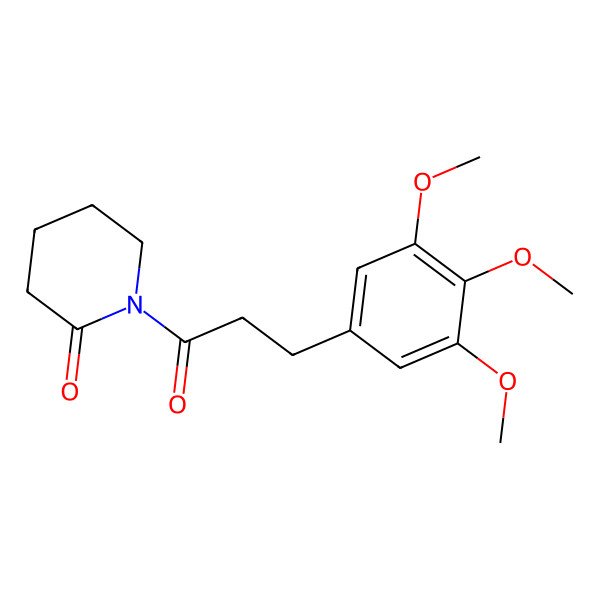 2D Structure of 1-[3-(3,4,5-Trimethoxyphenyl)propanoyl]piperidin-2-one