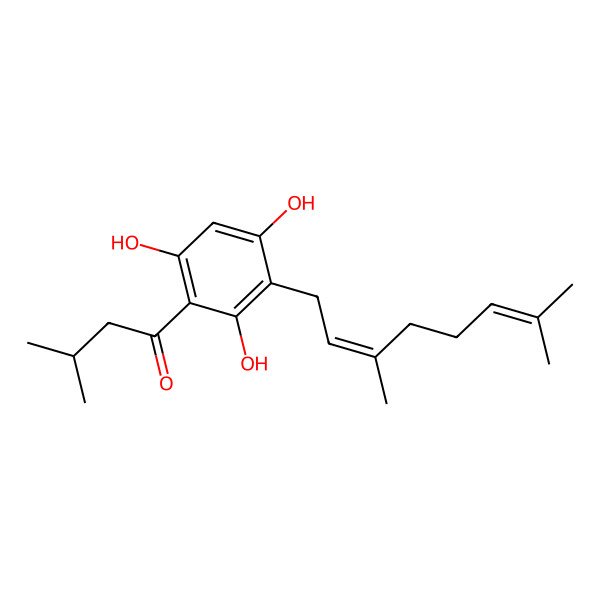 2D Structure of 1-[3-(3,7-Dimethylocta-2,6-dienyl)-2,4,6-trihydroxyphenyl]-3-methylbutan-1-one