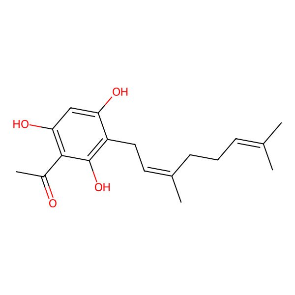 2D Structure of 1-[3-(3,7-Dimethylocta-2,6-dienyl)-2,4,6-trihydroxyphenyl]ethanone