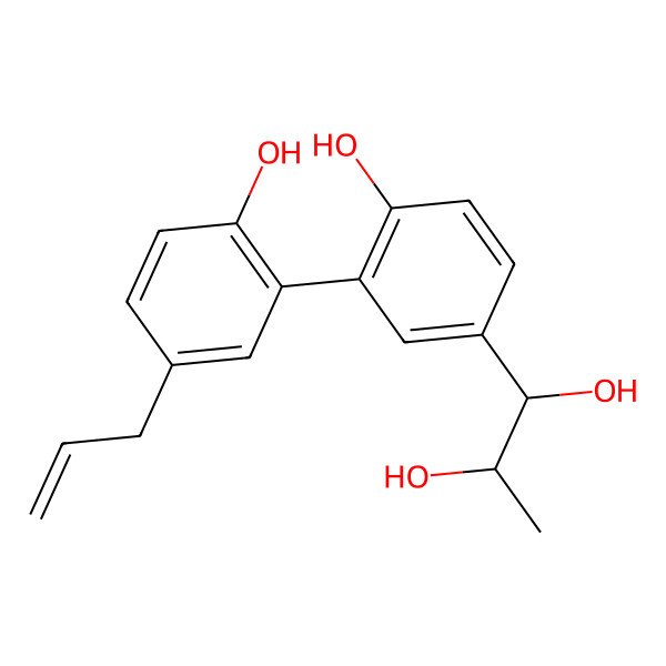2D Structure of 1-[3-(5-Allyl-2-hydroxy-phenyl)-4-hydroxy-phenyl]propane-1,2-diol