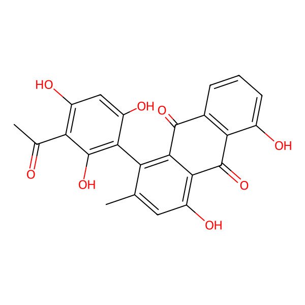 2D Structure of 1-(3-Acetyl-2,4,6-trihydroxyphenyl)-4,5-dihydroxy-2-methylanthra-9,10-quinone