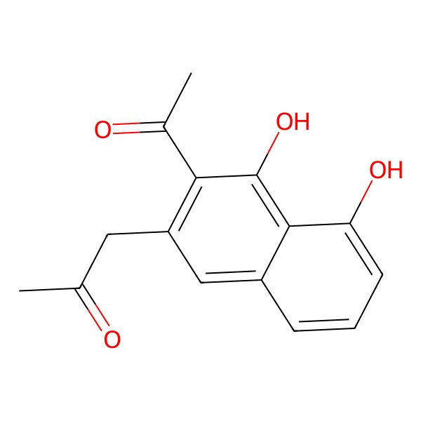 2D Structure of 1-(3-Acetyl-4,5-dihydroxynaphthalen-2-yl)propan-2-one