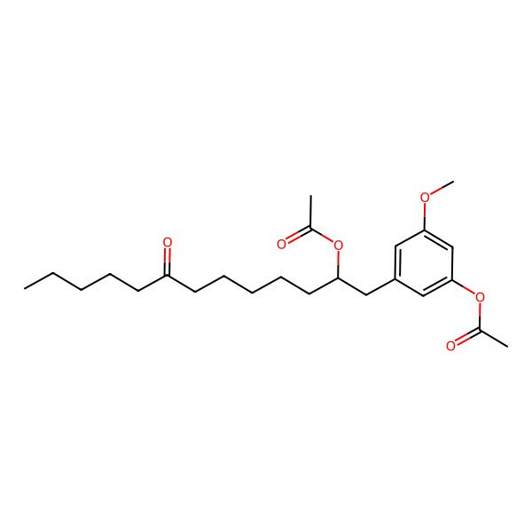 2D Structure of 1-(3-(Acetyloxy)-5-methoxyphenyl)-8-oxotridecan-2-yl acetate
