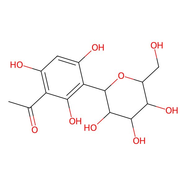 2D Structure of 1-(3-beta-D-Glucopyranosyl-2,4,6-trihydroxyphenyl)ethanone