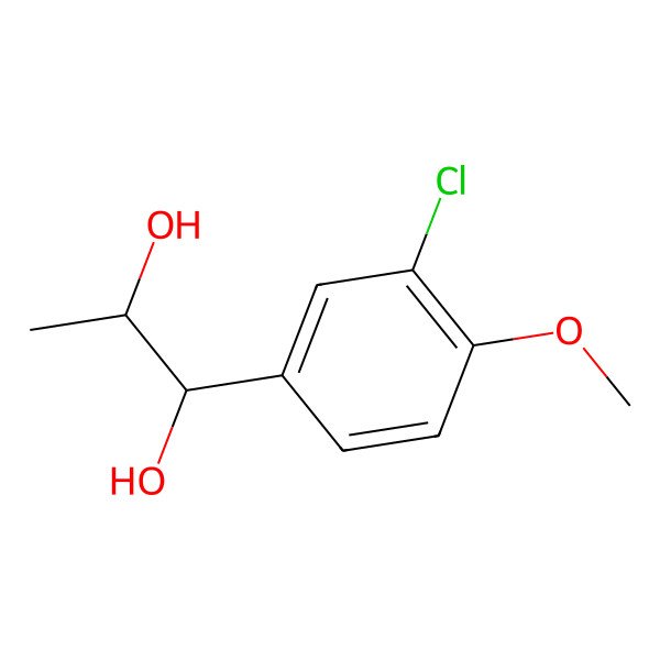 2D Structure of 1-(3-Chloro-4-methoxyphenyl)-1,2-propanediol