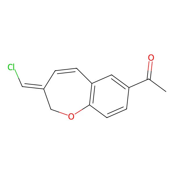 2D Structure of 1-[3-(Chloromethylene)-2,3-dihydro-1-benzoxepin-7-yl]ethanone