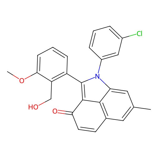 2D Structure of 1-(3-Chlorophenyl)-2-[2-(hydroxymethyl)-3-methoxyphenyl]-7-methylbenzo[cd]indol-3-one