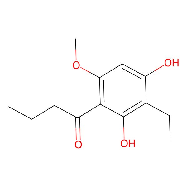 2D Structure of 1-(3-Ethyl-2,4-dihydroxy-6-methoxyphenyl)butan-1-one