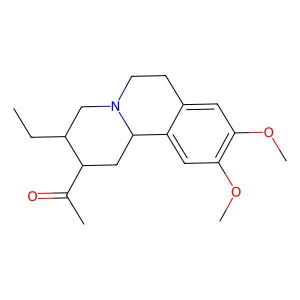 2D Structure of 1-(3-ethyl-9,10-dimethoxy-2,3,4,6,7,11b-hexahydro-1H-benzo[a]quinolizin-2-yl)ethanone
