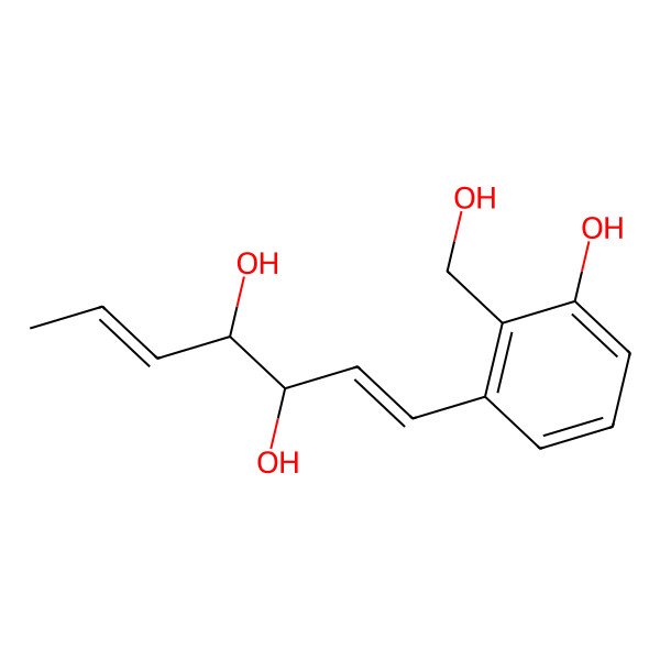 2D Structure of 1-[3-Hydroxy-2-(hydroxymethyl)phenyl]hepta-1,5-diene-3,4-diol