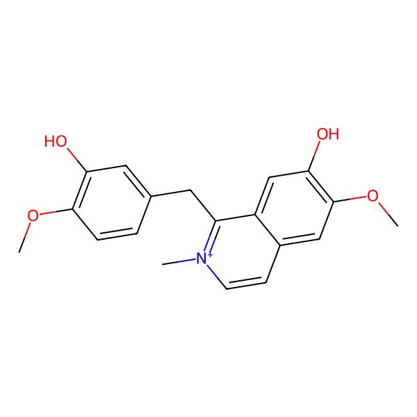 2D Structure of 1-[(3-Hydroxy-4-methoxyphenyl)methyl]-6-methoxy-2-methylisoquinolin-2-ium-7-ol