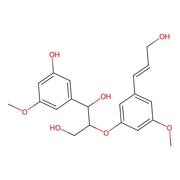 2D Structure of 1-(3-Hydroxy-5-methoxyphenyl)-2-[3-(3-hydroxyprop-1-enyl)-5-methoxyphenoxy]propane-1,3-diol