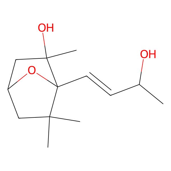 2D Structure of 1-(3-Hydroxybut-1-enyl)-2,6,6-trimethyl-7-oxabicyclo[2.2.1]heptan-2-ol