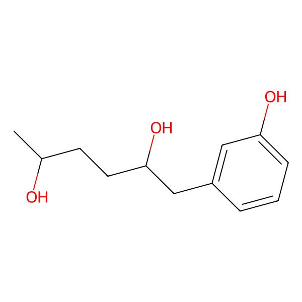 2D Structure of 1-(3-Hydroxyphenyl)-hexane-2,5-diol