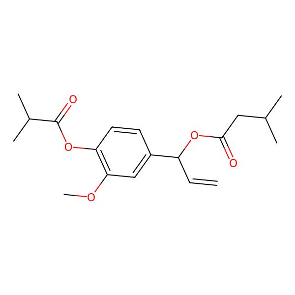 2D Structure of 1-[3-Methoxy-4-(2-methylpropanoyloxy)phenyl]prop-2-enyl 3-methylbutanoate