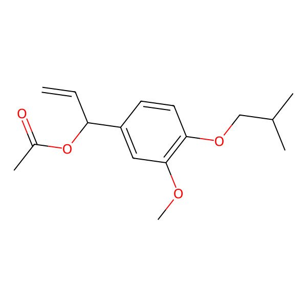 2D Structure of 1-[3-Methoxy-4-(2-methylpropoxy)phenyl]prop-2-enyl acetate