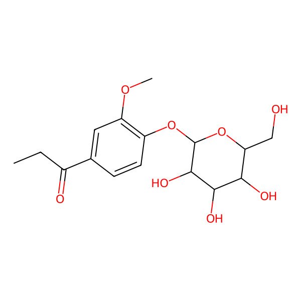 2D Structure of 1-[3-Methoxy-4-[3,4,5-trihydroxy-6-(hydroxymethyl)oxan-2-yl]oxyphenyl]propan-1-one