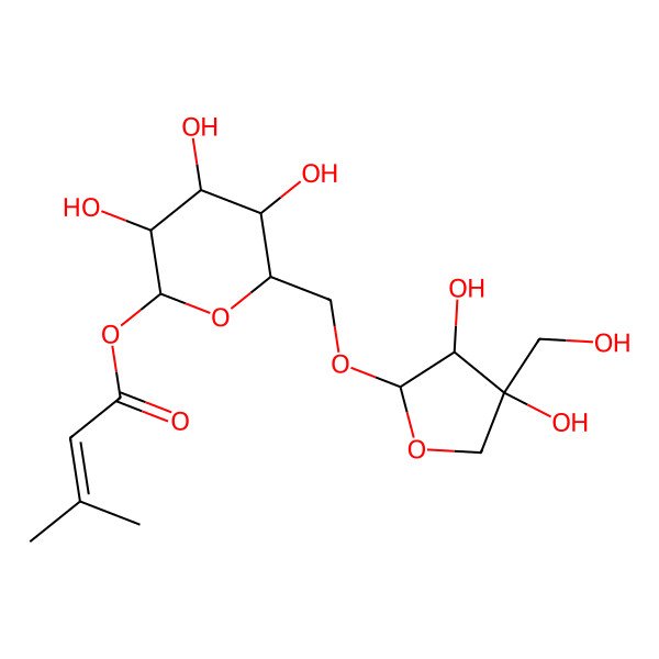 2D Structure of 1-(3-Methyl-2-butenoyl)-6-apiosylglucose