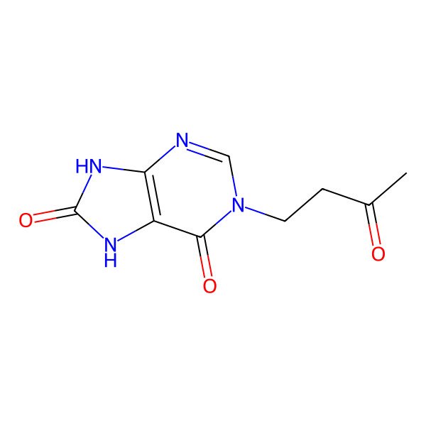 2D Structure of 1-(3-Oxobutyl)-7,9-dihydropurine-6,8-dione